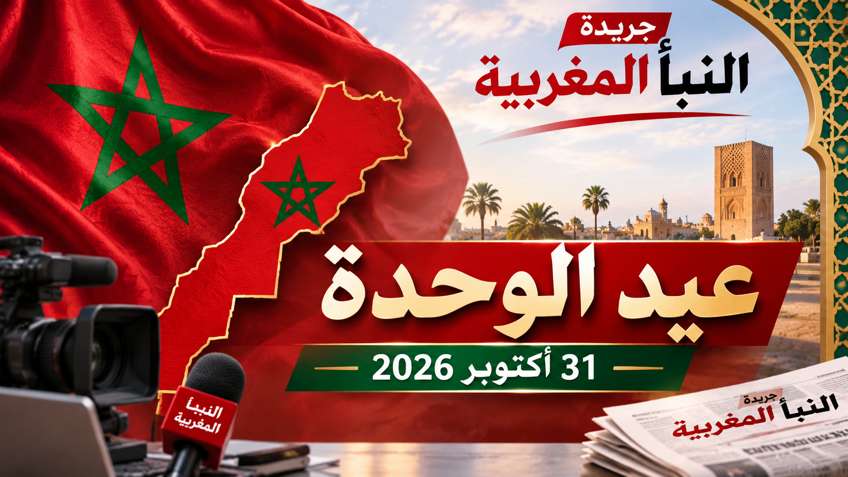 أسرة جريدة النبأ المغربية تحتفي بعيد الوحدة وترفع أسمى التهاني إلى جلالة الملك محمد السادس