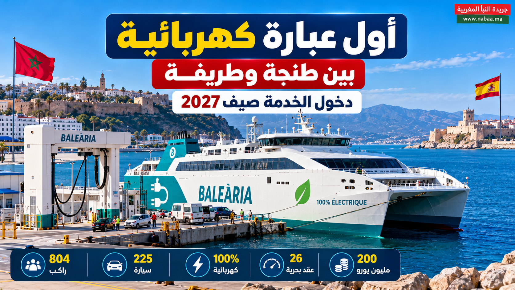 ثورة في النقل البحري بين المغرب وإسبانيا.. أول عبارة كهربائية تستعد لربط طنجة بطريفة صيف 2027